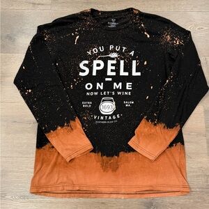 Southern Bliss Co You Put A Spell On Me Salem Mass Long Sleeve Bleach Dye Shirt